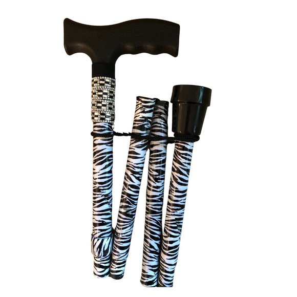 Zebra Rhinestone Cane - Picture 1 of 5